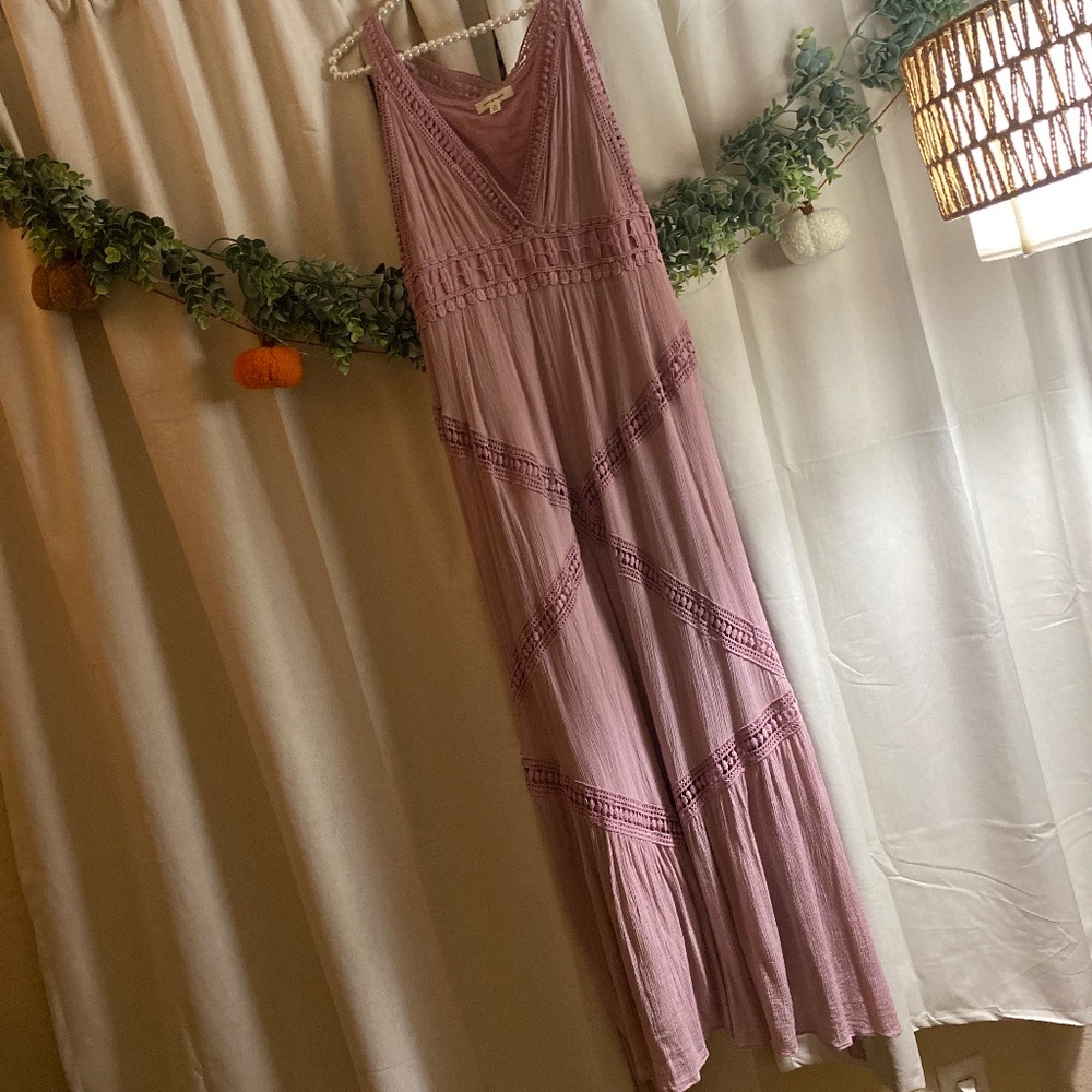 🌸Mauve V-Neck Long Dress🌸